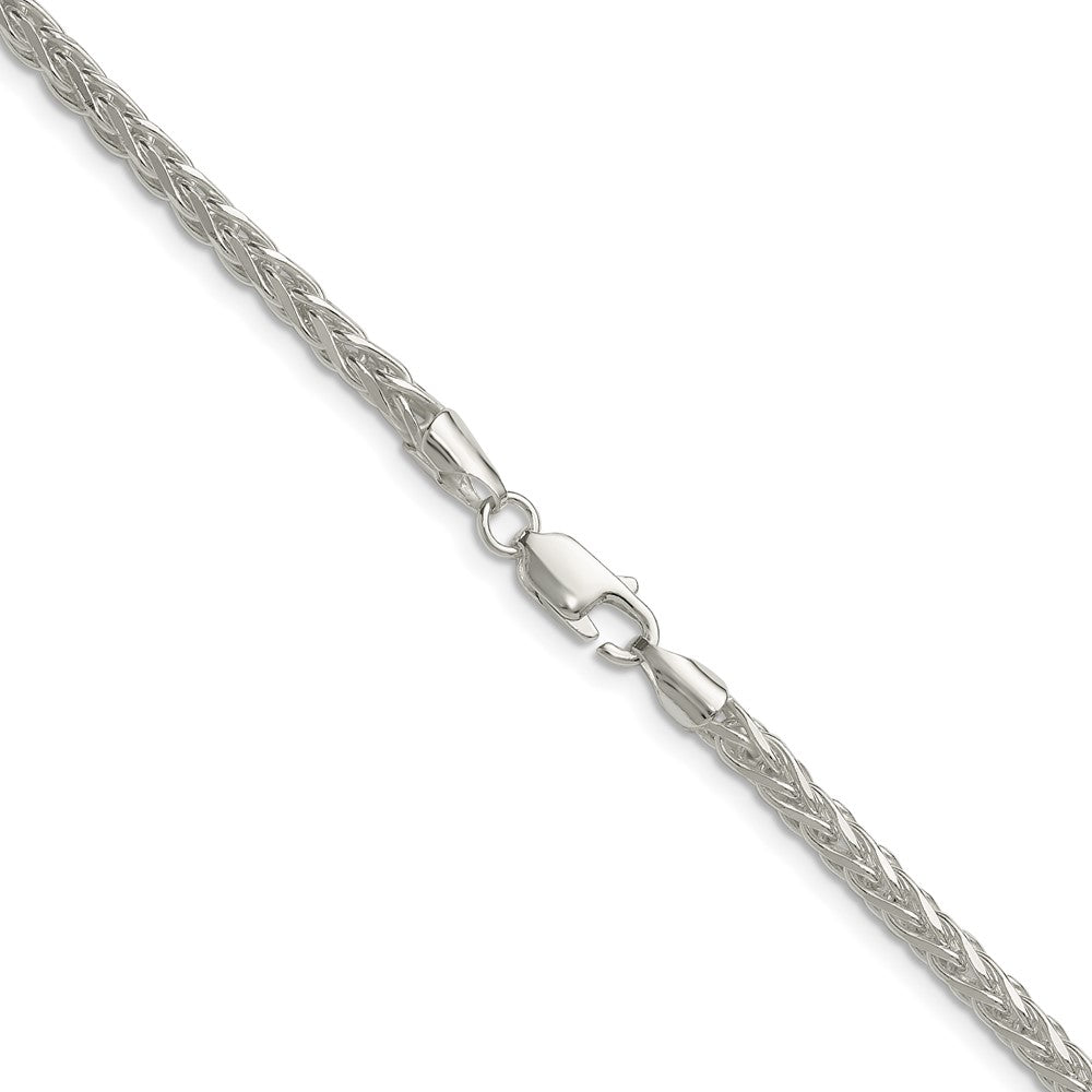 Sterling Silver 3.5mm Diamond-cut Square Spiga Chain