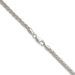 Sterling Silver 3.5mm Diamond-cut Square Spiga Chain