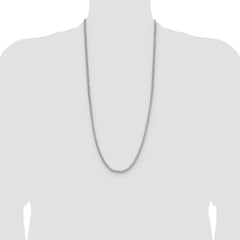 Sterling Silver 3.5mm Diamond-cut Square Spiga Chain - 6