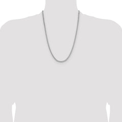 Sterling Silver Rhodium-plated 3.5mm Diamond-cut Square Spiga Chain - 5
