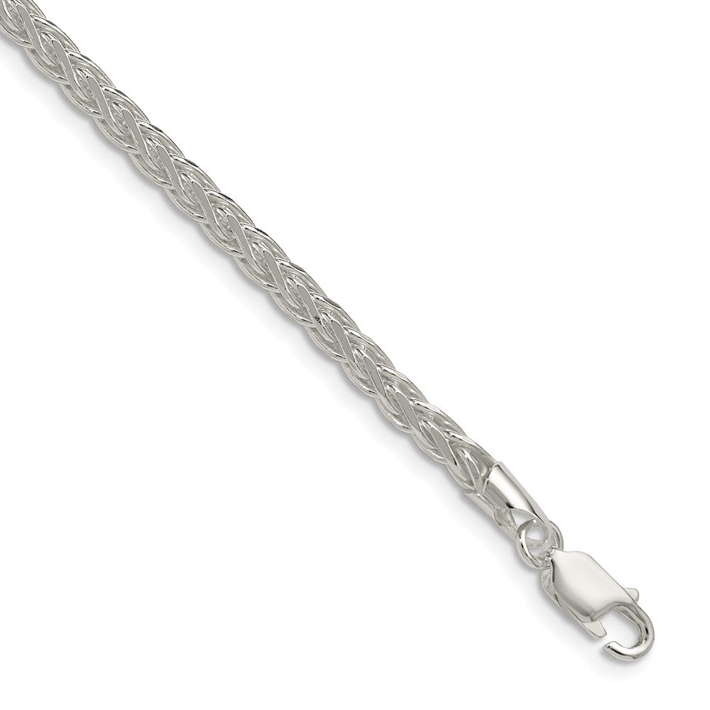 Sterling Silver 3.5mm Diamond-cut Square Spiga Chain - 5