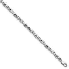 Sterling Silver Rhodium-plated Diam. Bracelet - 8