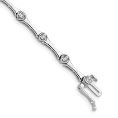 Sterling Silver Rhodium Plated Diamond Bracelet - 2