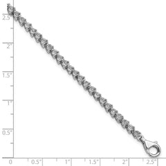 Sterling Silver Rhodium-plated Diam. Tennis Bracelet - 2