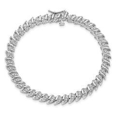Sterling Silver Rhodium Plated Diamond Bracelet - 3