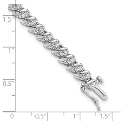 Sterling Silver Rhodium Plated Diamond Bracelet - 3
