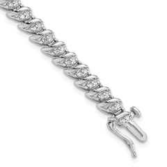 Sterling Silver Rhodium Plated Diamond Bracelet - 3