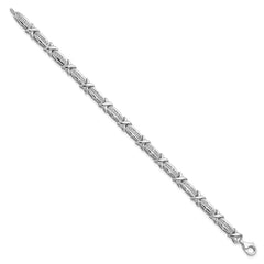 Sterling Silver Rhodium-plated Diam. Bracelet - 12