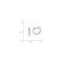 Sterling Silver Rhodium Diam. Huggie Earrings - 2