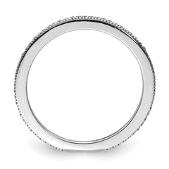 Sterling Silver Rhodium Plated Diamond Band - 3