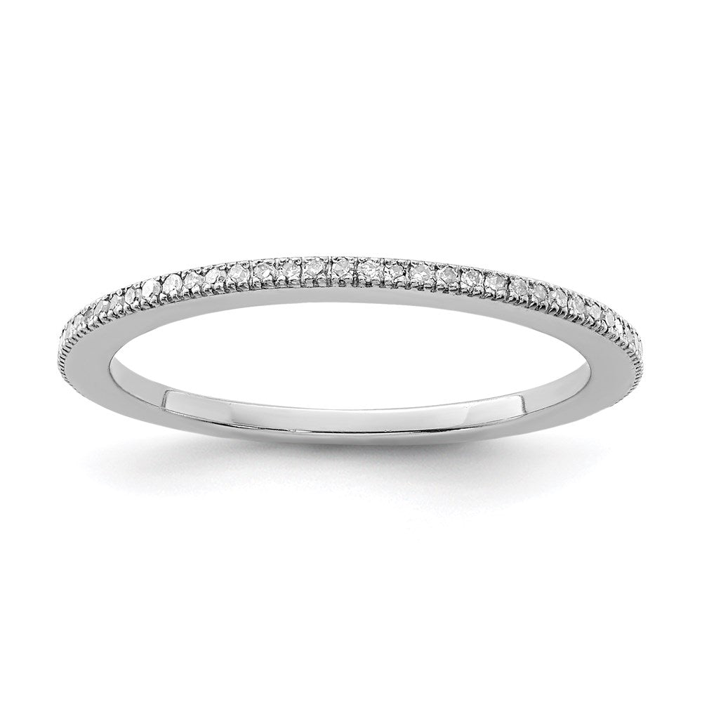 Sterling Silver Rhodium Plated Diamond Band - 2
