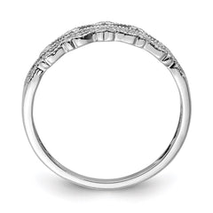 Sterling Silver Rhodium Plated Diamond Band - 5