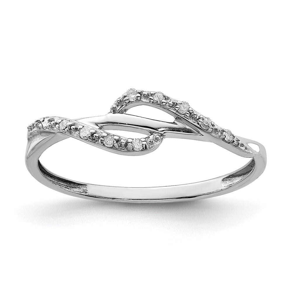 Sterling Silver Rhodium Plated Diamond Ring - 3