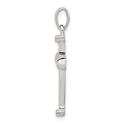 Sterling Silver Rhodium Diamond Cross Pendant - 3