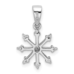 Sterling Silver Rhodium Snowflake Pendant