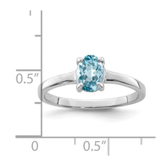 Sterling Silver Rhodium Light Swiss Blue Topaz Ring - 2