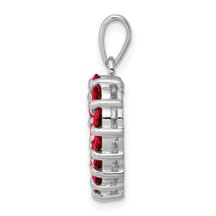 Sterling Silver Rhodium Garnet Pendant - 3
