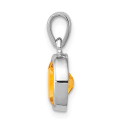 Sterling Silver Rhodium Citrine Pendant - 2