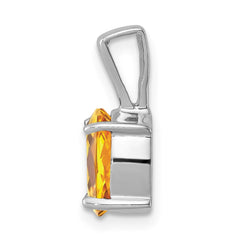 Sterling Silver Rhodium Citrine Pendant - 3