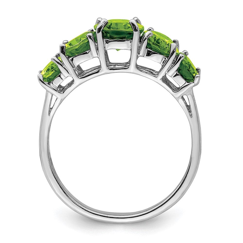 Sterling Silver Rhodium Peridot Ring - 13