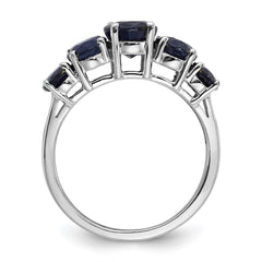 Sterling Silver Rhodium-plated Lab Created Sapphire Ring - 2