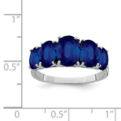 Sterling Silver Rhodium-plated Lab Created Sapphire Ring - 2