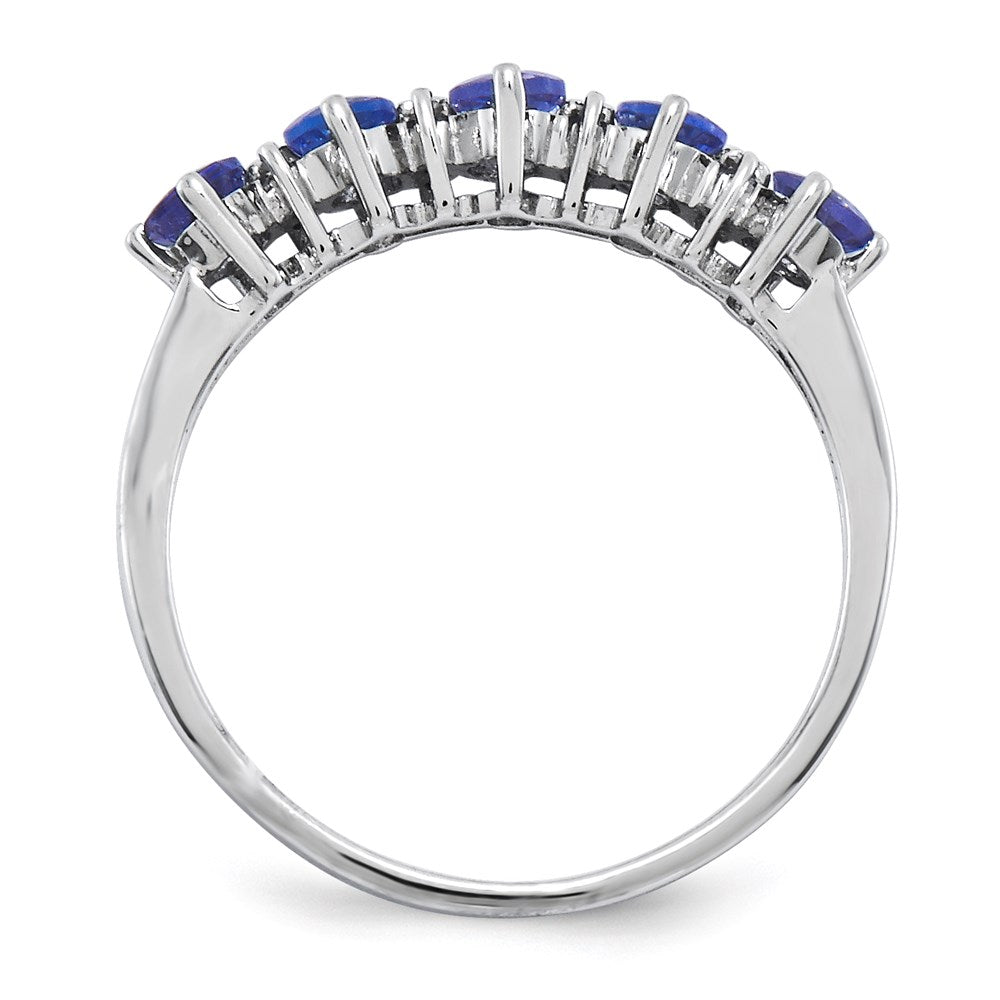 Sterling Silver Rhodium Tanzanite & Diam. Ring - 12