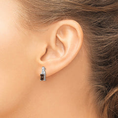 Sterling Silver Rhodium-plated Diamond and Smoky Quartz Earrings - 3