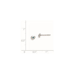 Sterling Silver Madi K Rhodium-plated Polished March Light Blue Preciosa Crystal Heart Children's Post Earrings