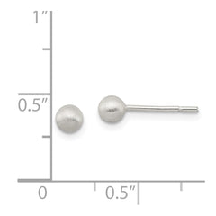 Sterling Silver Polished 4mm Laser-cut Post Earrings