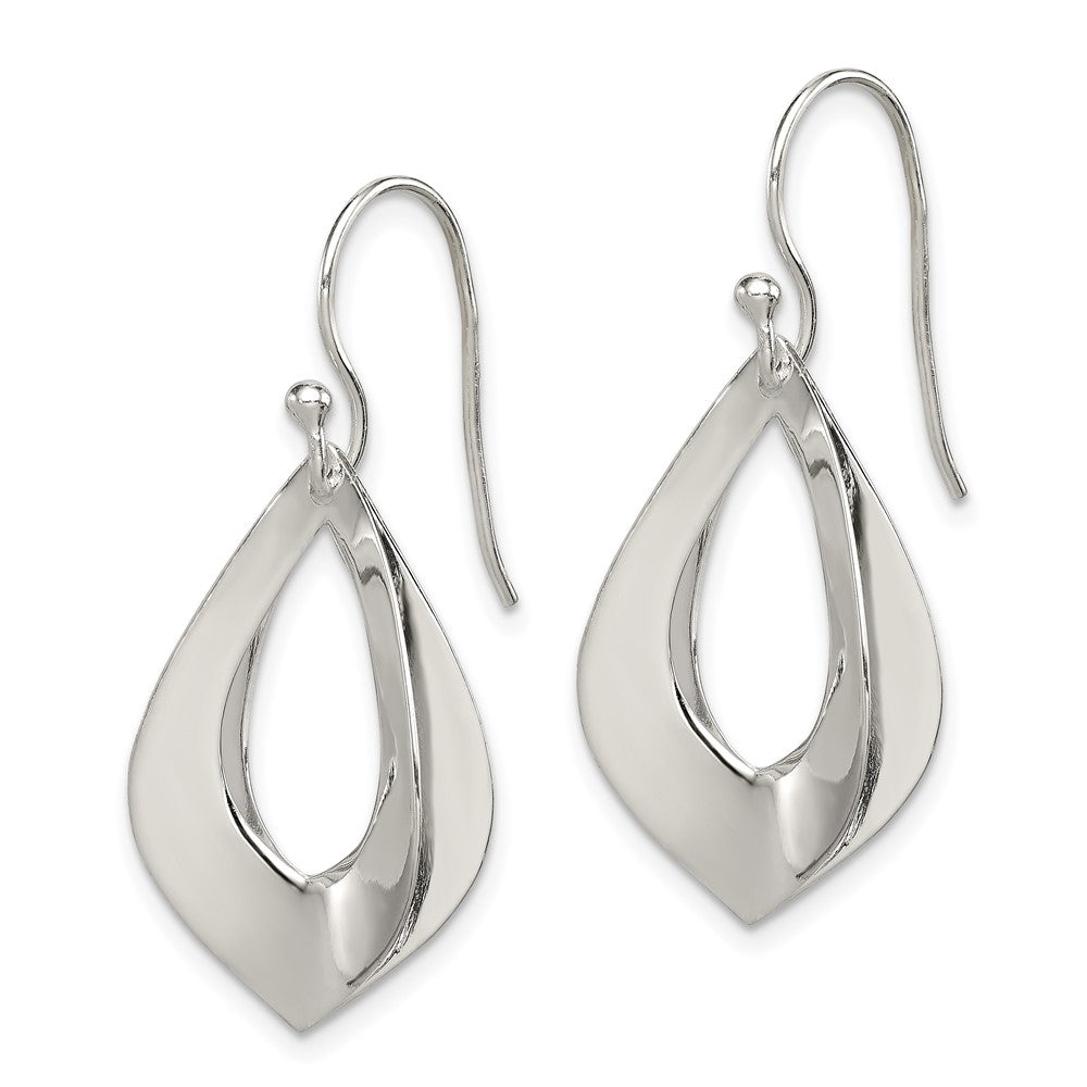 Sterling Silver Polished Teardrop Dangle Earrings - 3
