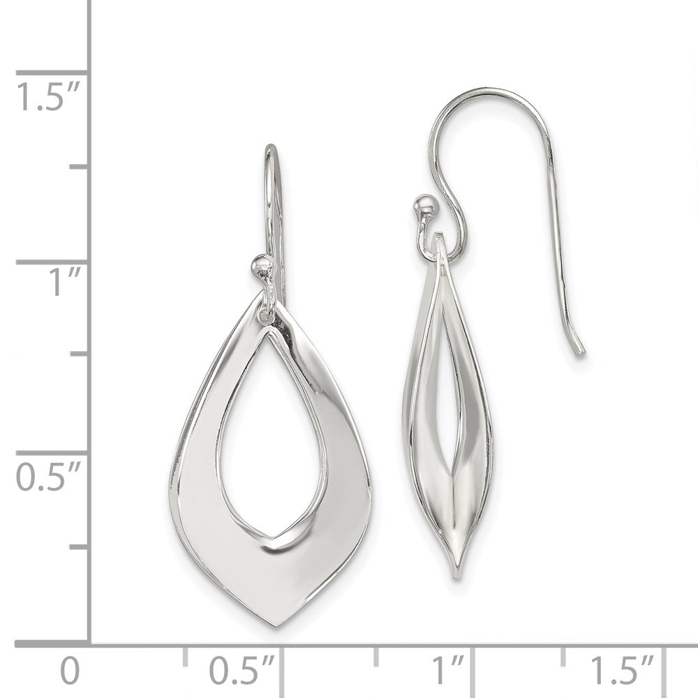 Sterling Silver Polished Teardrop Dangle Earrings - 3
