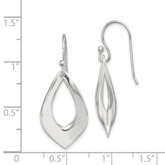 Sterling Silver Polished Teardrop Dangle Earrings - 3