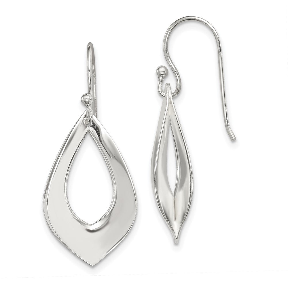 Sterling Silver Polished Teardrop Dangle Earrings - 3