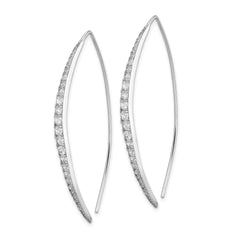 Sterling Silver Rhodium-plated CZ Threader Earrings - 4