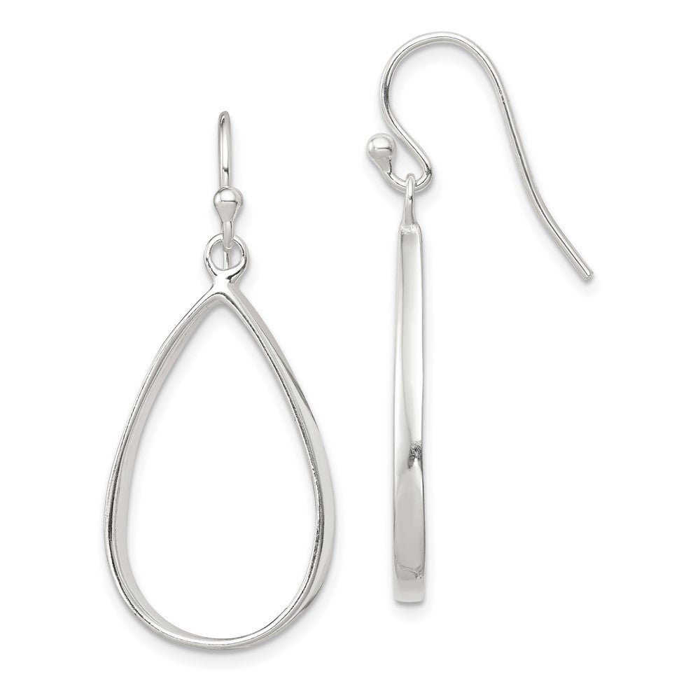 Sterling Silver Polished Teardrop Dangle Earrings - 2