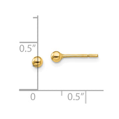 Sterling Silver Gold-Tone Polished 3mm Ball Post Earrings