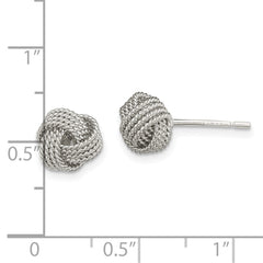 Sterling Silver Rhodium-plated Textured Love Knot Post Earrings - 2