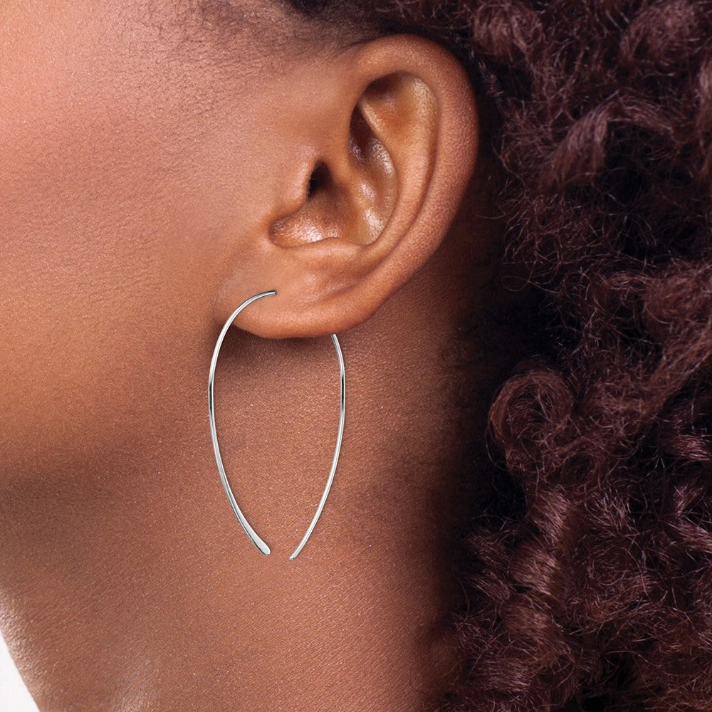 Sterling Silver Rhodium-plated Threader Earrings - 2