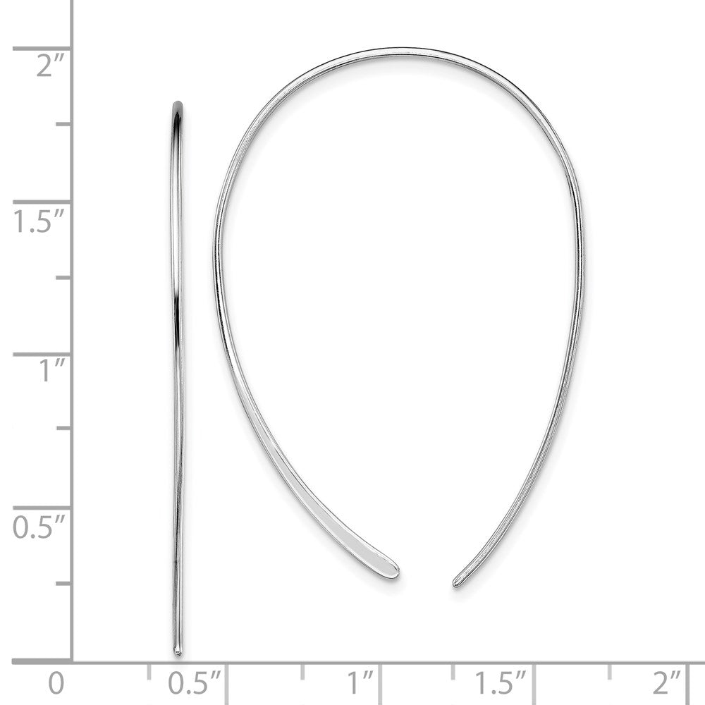Sterling Silver Rhodium-plated Threader Earrings - 2