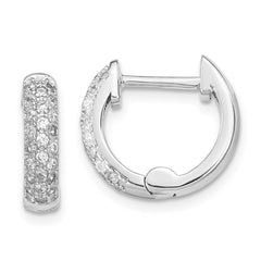 Sterling Silver Rhodium-plated 7-8mm Black and White Rice Freshwater Cultured Pearl and CZ Interchangeable Post Earrings Set