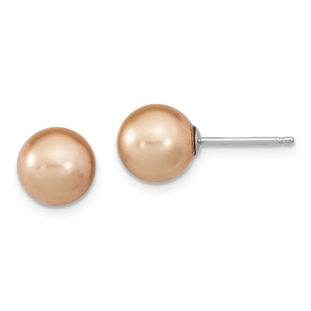 Sterling Silver RH 8-9mm Wht/Chpg/Brown Imitation Shell Prl 3 Ear Set