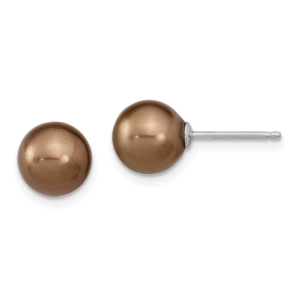 Sterling Silver RH 8-9mm Wht/Chpg/Brown Imitation Shell Prl 3 Ear Set