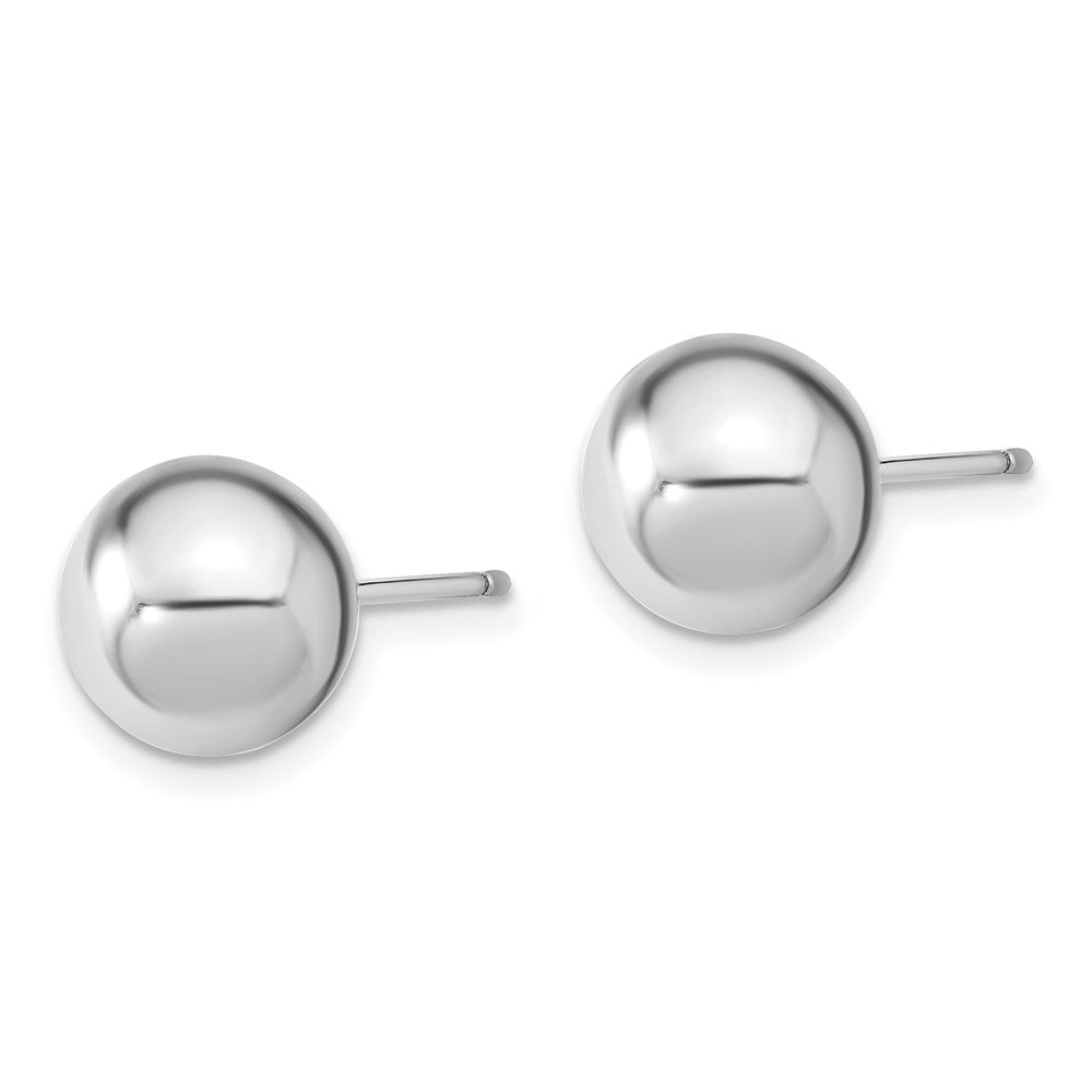 Sterling Silver Rhodium-plated 10-11mm White and Grey 10-11mm Round Imitation Shell Pearl and Ball Stet of 3 Post Earrings