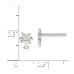 Sterling Silver Polished Palm Tree Post Earrings