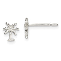 Sterling Silver Polished Palm Tree Post Earrings