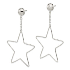 Sterling Silver Star Dangle Post Earrings