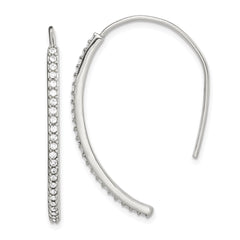 Sterling Silver Rhodium-plated Crystal Threader Dangle Earrings - 2
