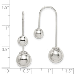 Sterling Silver Polished Front and Back Dangle Earrings