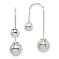 Sterling Silver Polished Front and Back Dangle Earrings